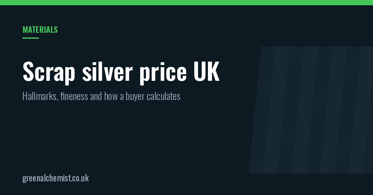 Scrap silver price UK: hallmarks, fineness and the calculation