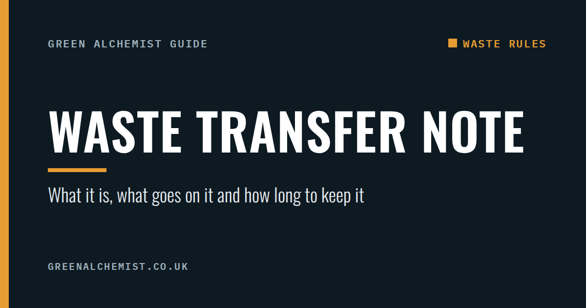Waste transfer note: what it is and what it must include